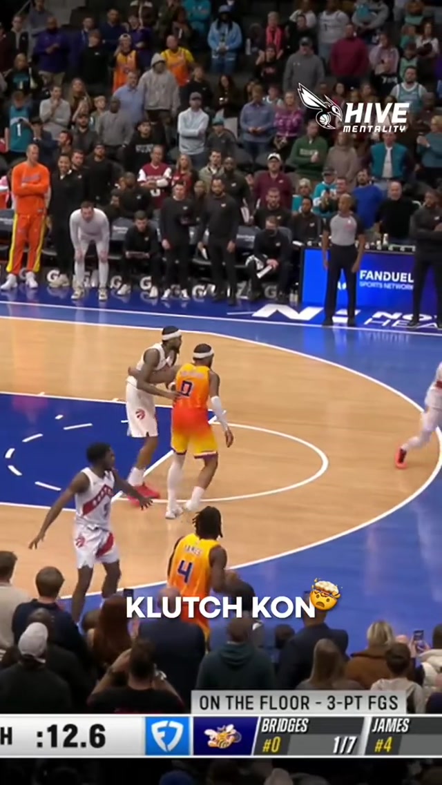 the shot to tie it from KING KON #charlottehornets #konknueppel #nba 