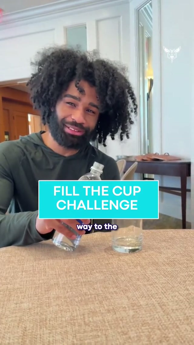 fill it up ‼️💦 — @bluecrossnc #charlottehornets #waterspillchallenge