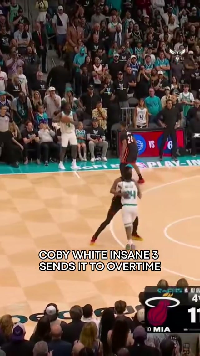 coby white hits an INSANE corner 3 to force OT 🤯🤯🤯 #charlottehornets #cobywhite #nba