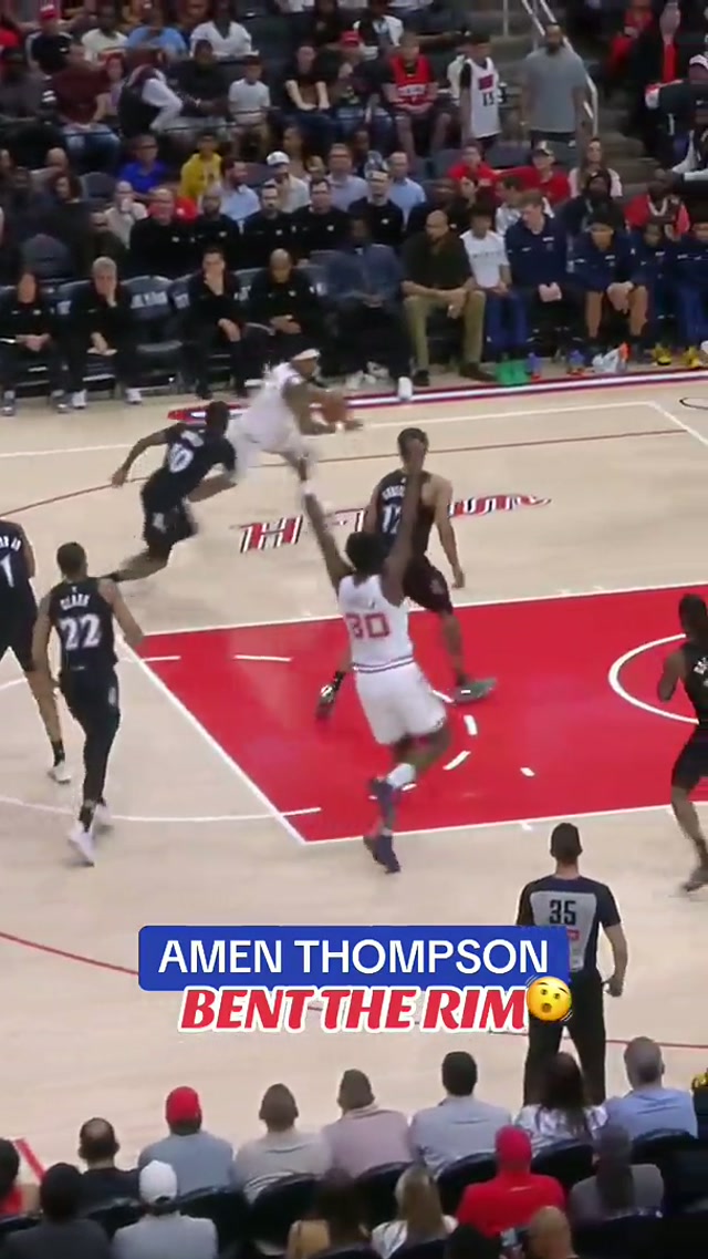 WHAT. A. FINISH. 
#Rockets #AmenThompson #NBA 