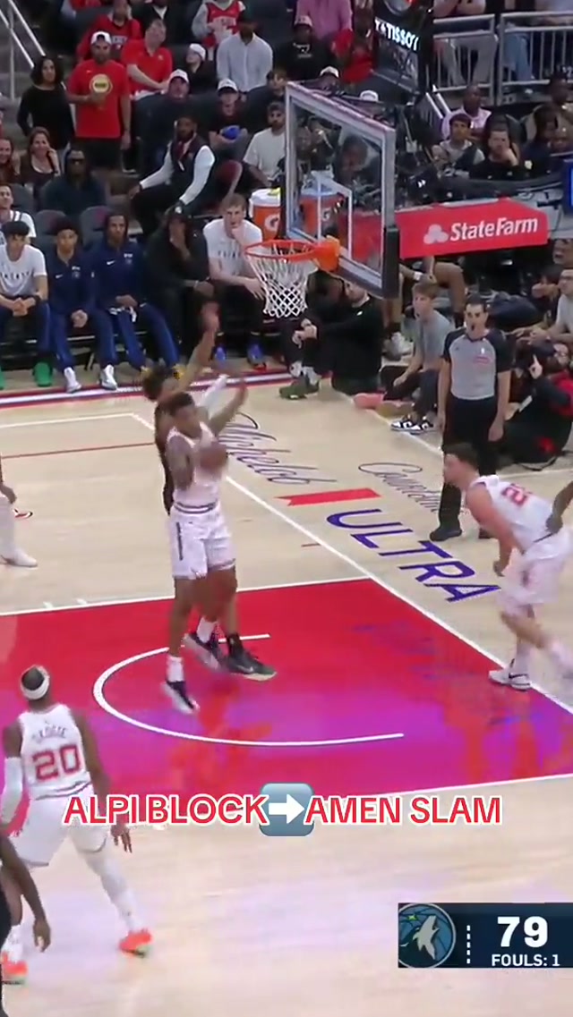 ROCK THE RIM, TWIN 😤 #AmenThompson #AlperenSengun #Rockets #NBA 