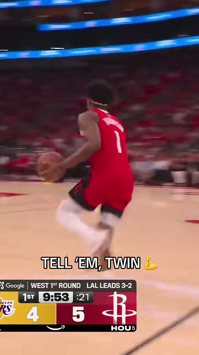 strong and-one for 1️⃣ #AmenThompson #Rockets #NBA #Playoffs 