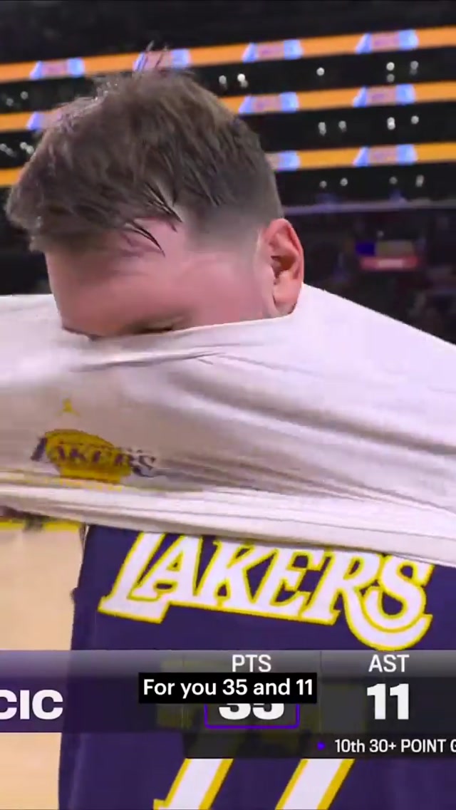 AR crashes Luka’s postgame interview #NBA #Lakers 