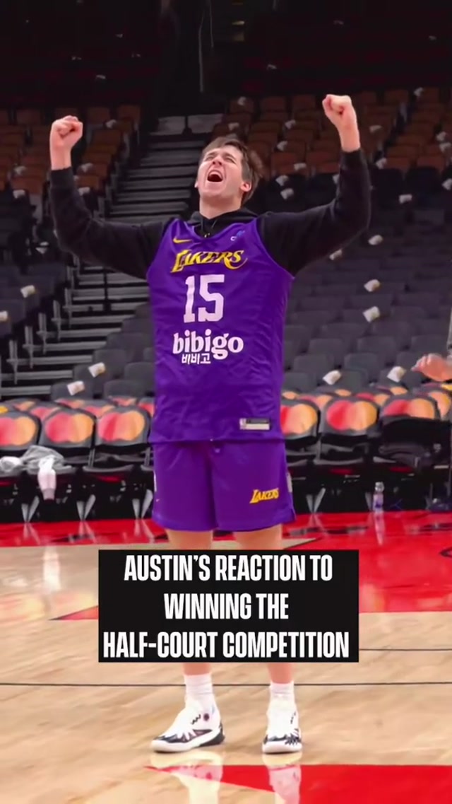 Safe to say, Austin was hype 😂 #lakers #austinreaves