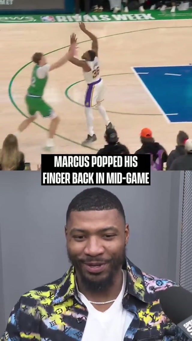 “I want to be able to help my team in any way I can, whether I got 10 fingers or nine." #marcussmart #lakers 