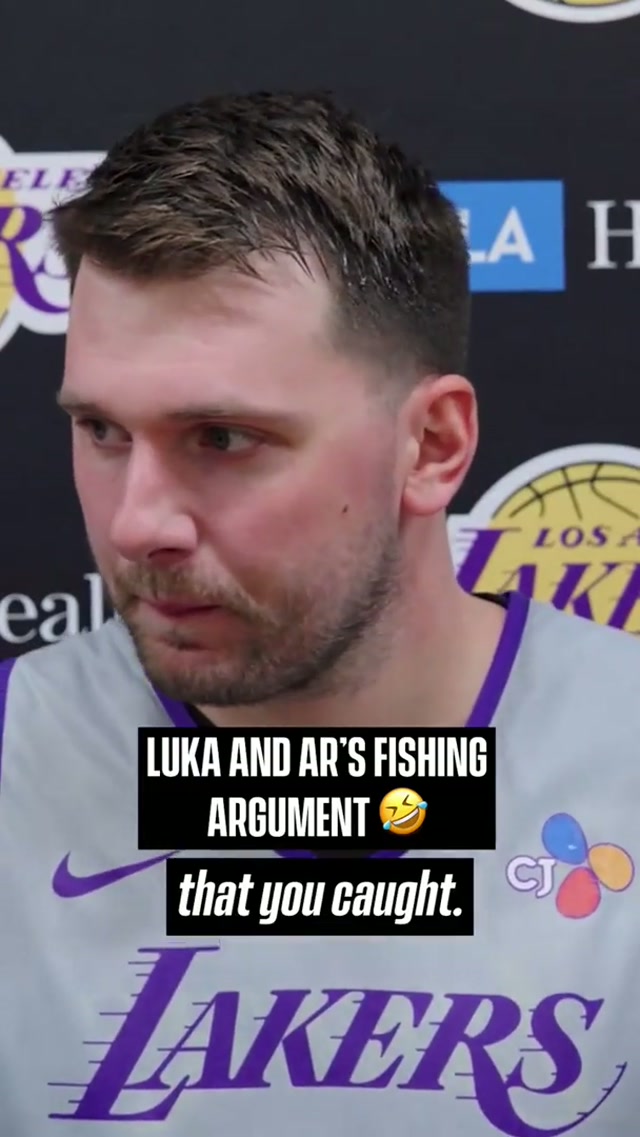 “That fish is bigger than Austin” 😂 #lakers #lukadoncic #austinreaves