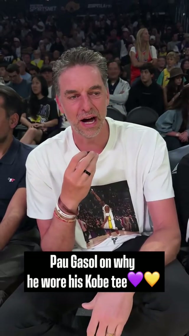 "I always keep him with me, and same as Gigi." Pau represents the Kobe shirt 💜💛