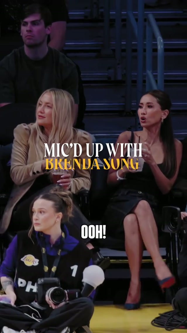 We mic'd up Brenda Song and Kate Hudson at the Lakers game. You're welcome. #lakers #celebrities 