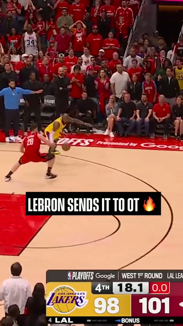 LeBron forces OT #lakers #nbaplayoffs