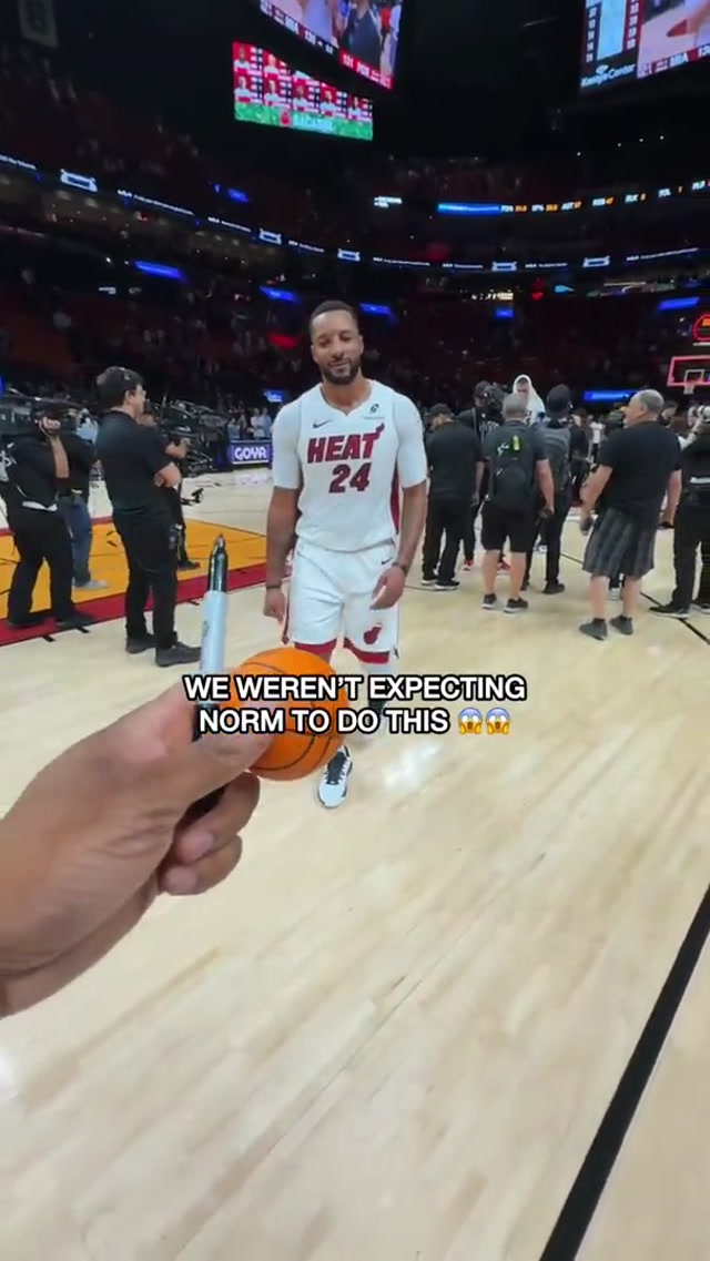 Norman surprises fans 🥹A win’s not complete without sharing the love. 🏀💯#miami #win #normanpowell #heat #fans 