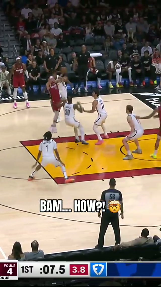 We’re not sure how he pulled this off either 😳 #nba #basketball #miami #miamiheat #dunk 