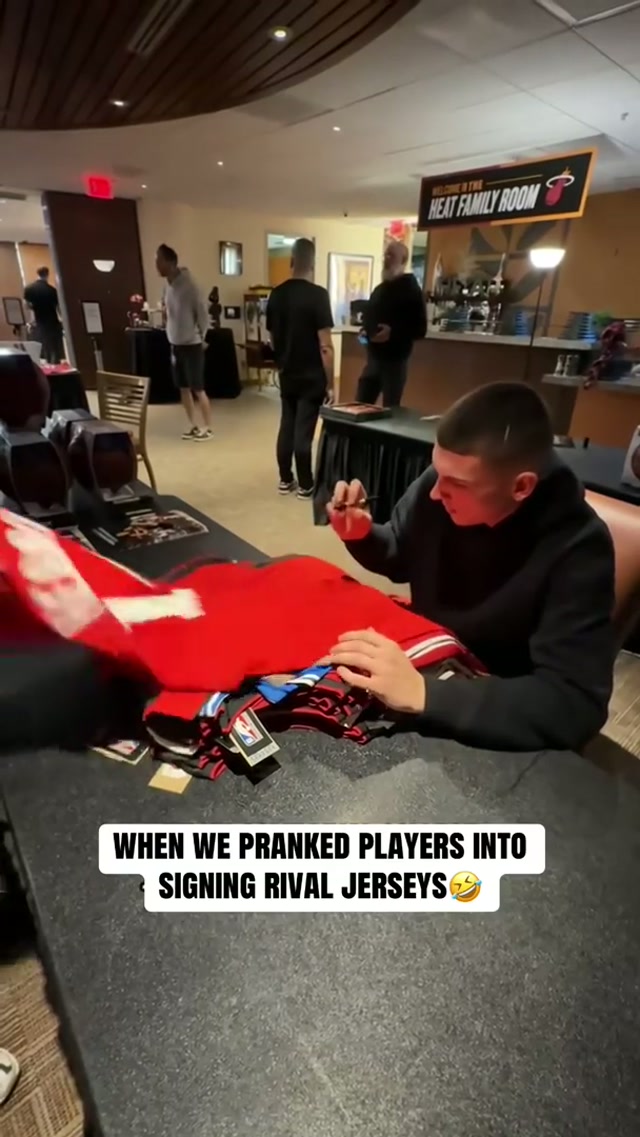 Safe to say rivalries are forever 🤣#prank #signingday #jerseys #university #nba 