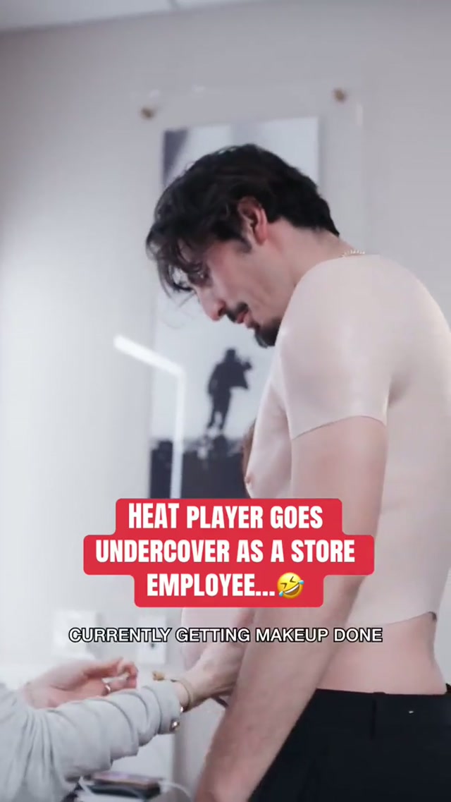 He really blended in… or did he? 👀 #prankvideo #funny #viral #miami #heat