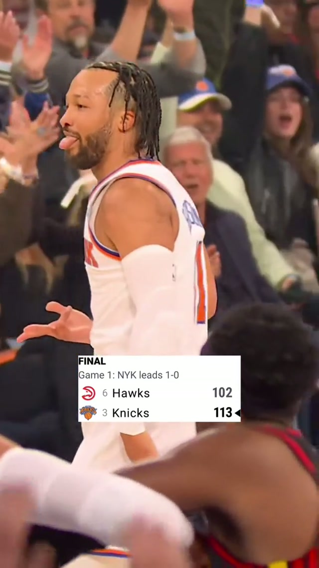KNICKS WIN GAME 1 🧡💙 #nyknicks #nbaplayoffs #knickswin 