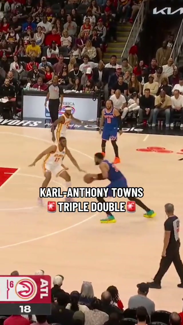 TRIPLE. DOUBLE. TOWNS. #nyknicks #nbaplayoffs #tripledouble #karlanthonytowns 