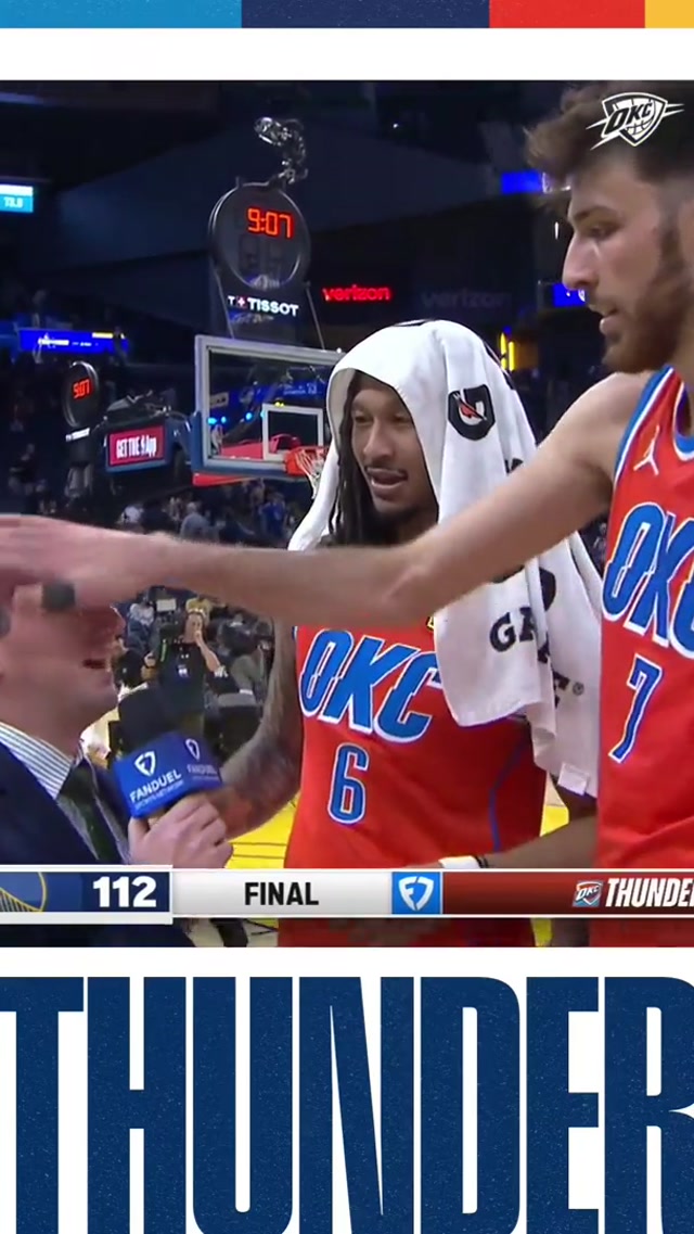 Chet joins Nick Gallo postgame as the squad moves to 21-1 on the season 🎤 #okcthunder