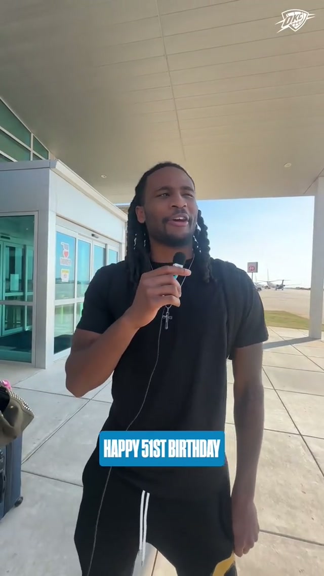 To: AC - Happy Birthday 🥳 - From: The guys 😂💙 #okcthunder 