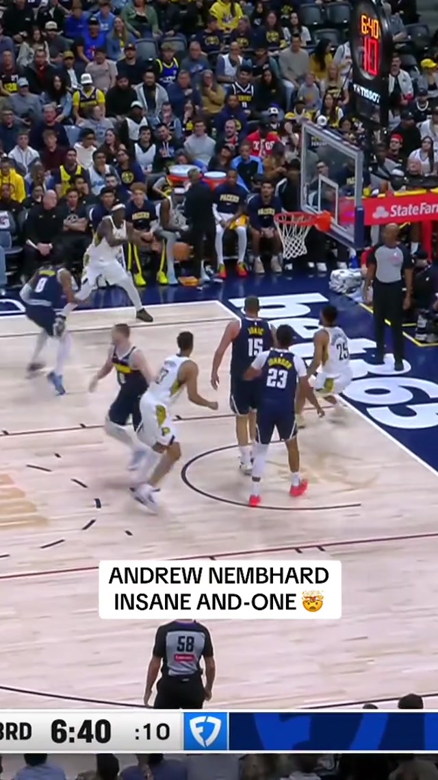 crazy finish from Andrew Nembhard on the and-one 🤯 #andrewnembhard #pacers #nba 