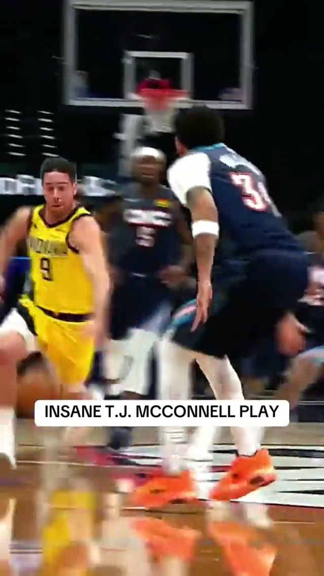 T.J. McConnell banks it in from the baseline to beat the first quarter buzzer 🤯 #pacers #indiana #nba 