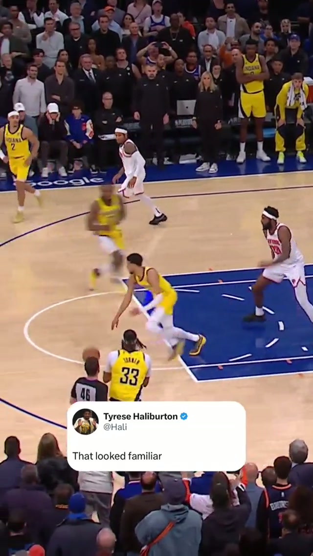 We've seen that before 👀 #nba #nbaplayoffs #pacers #basketball #tyresehaliburton 