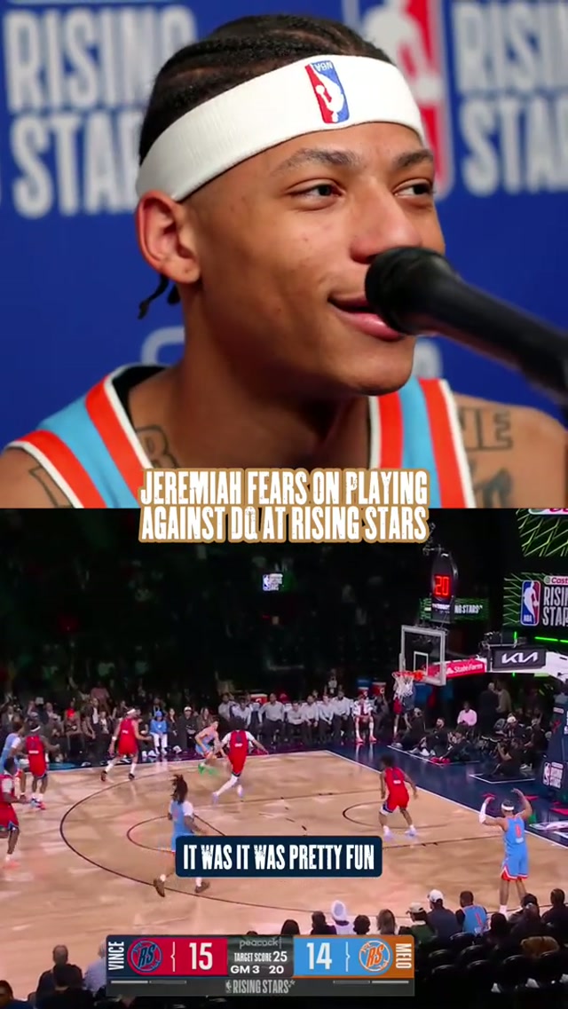 got heated at the Rising Stars Finals 🔥🙌 #risingstars #nballstars #nbarisingstars #derikqueen #jeremiahfears 