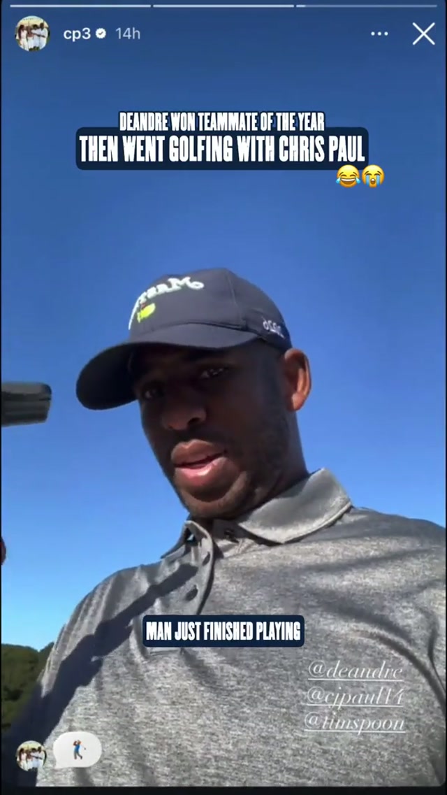 all in a day’s work 😂 (🎥: @Chris Paul) #deandrejordan #chrispaul #golfing #celebrate #funny 