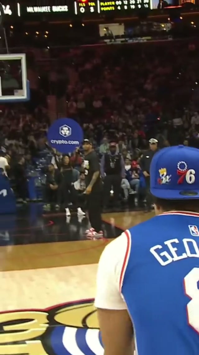 elite shot, elite celly 😂 #sixers #nba @Crypto.com 