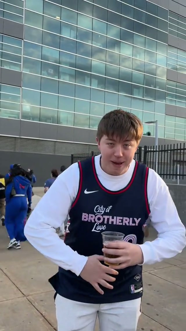 we see PA announcer in their future 🤣 s/o Morgan & Morgan for the 🎟️ #sixers #nba 