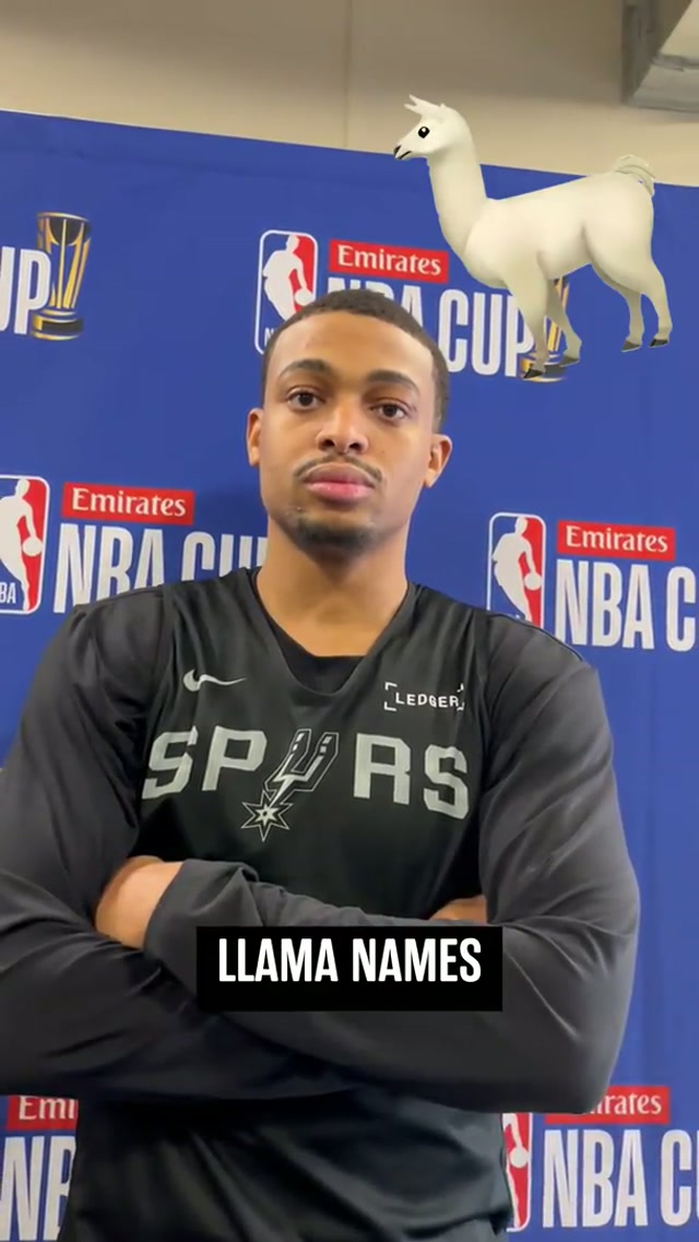 Y'all help KJ out and drop some name ideas 🦙 #spurs #nba #keldonjohnson #nbacup #llama #fyp
