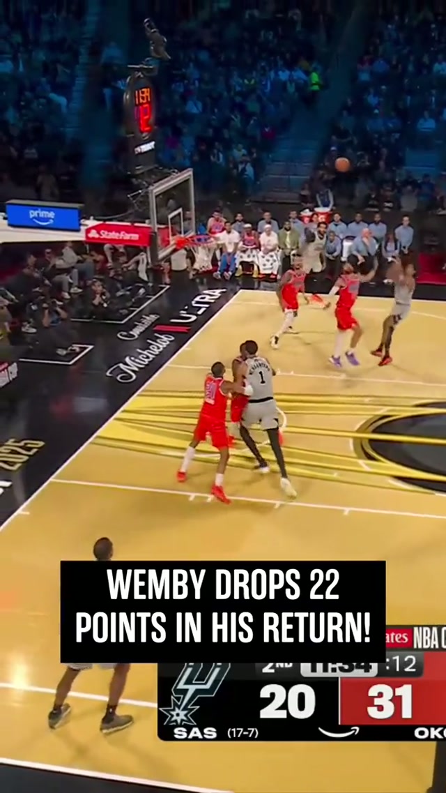 What a return for @Victor Wembanyama! 🔥 #nba #spurs #wemby 