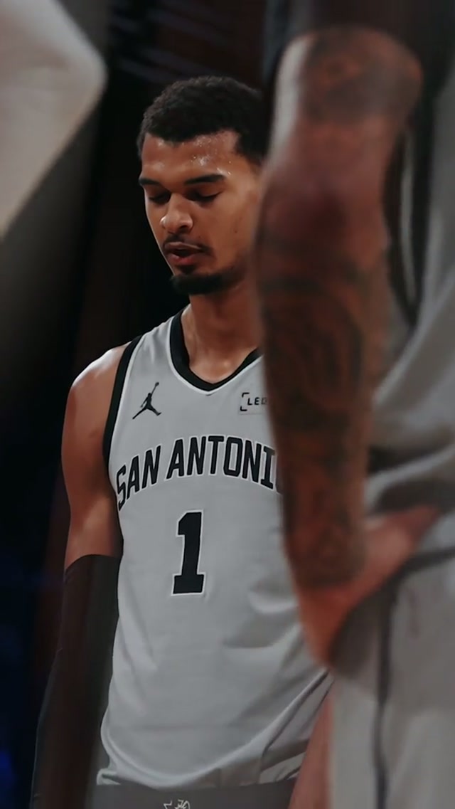 a warm welcome back indeed 🔥 #spurs #nba #wemby #nbacup #lasvegas 