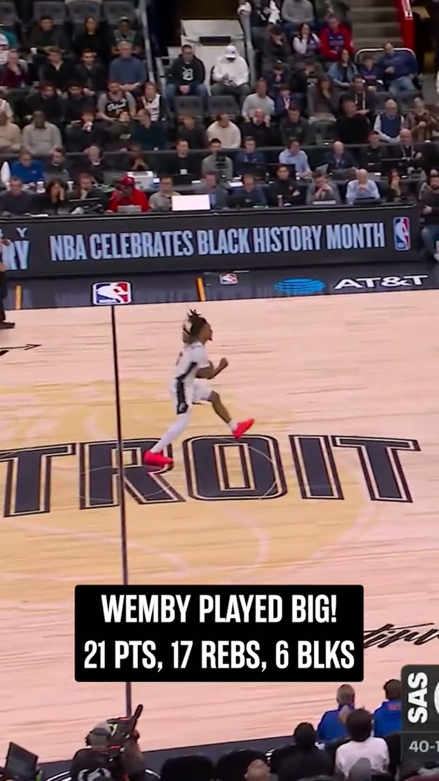 What a night for 👽 #nba #spurs #wemby #victorwembanyama 