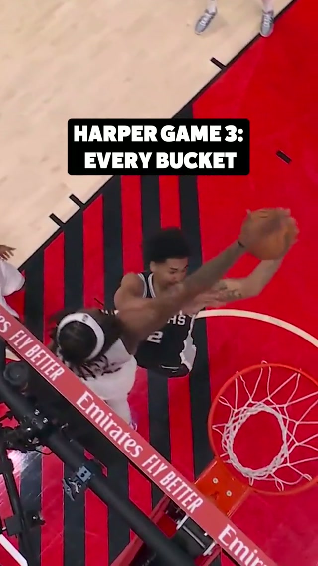 A record performance for our rook 📊 #spurs #nba #sanantonio #playoffs #dylanharper