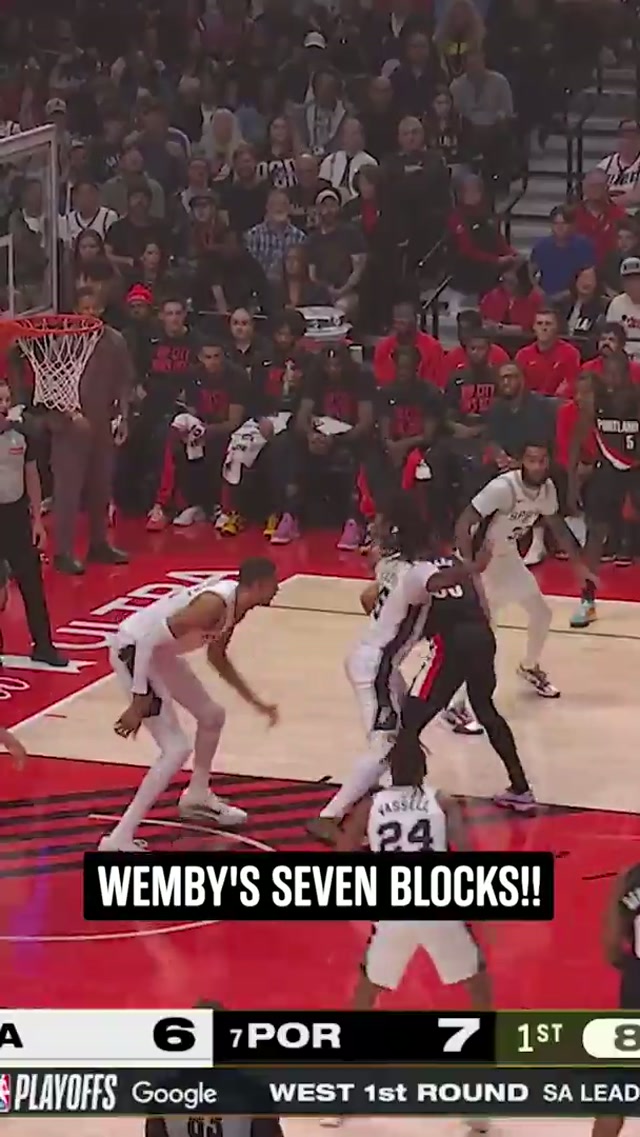 Vic hosted a block party in Portland 🚫 #spurs #nba #playoffs #wemby