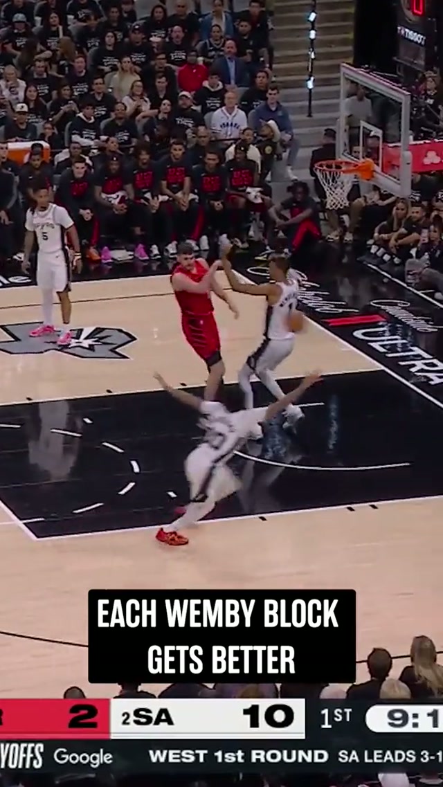 blocks on blocks for WEMBY 😤 #Spurs #nbaplayoffs #NBA #victorwembanyama