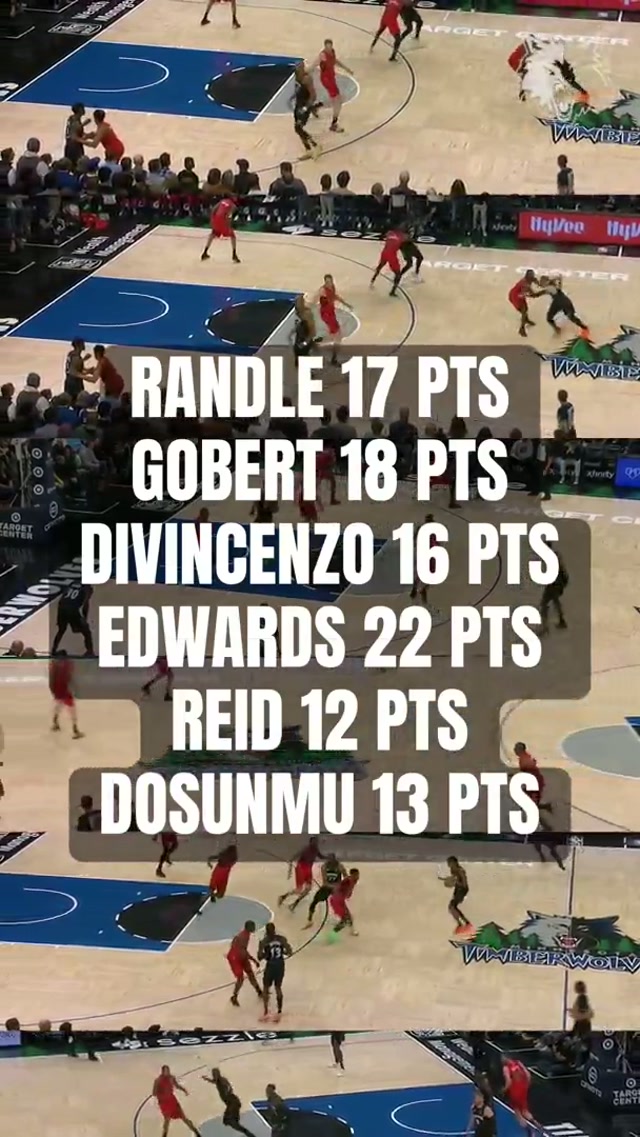 6️⃣ Wolves in double digits against the Raptors. #minnesota #nba #timberwolves 