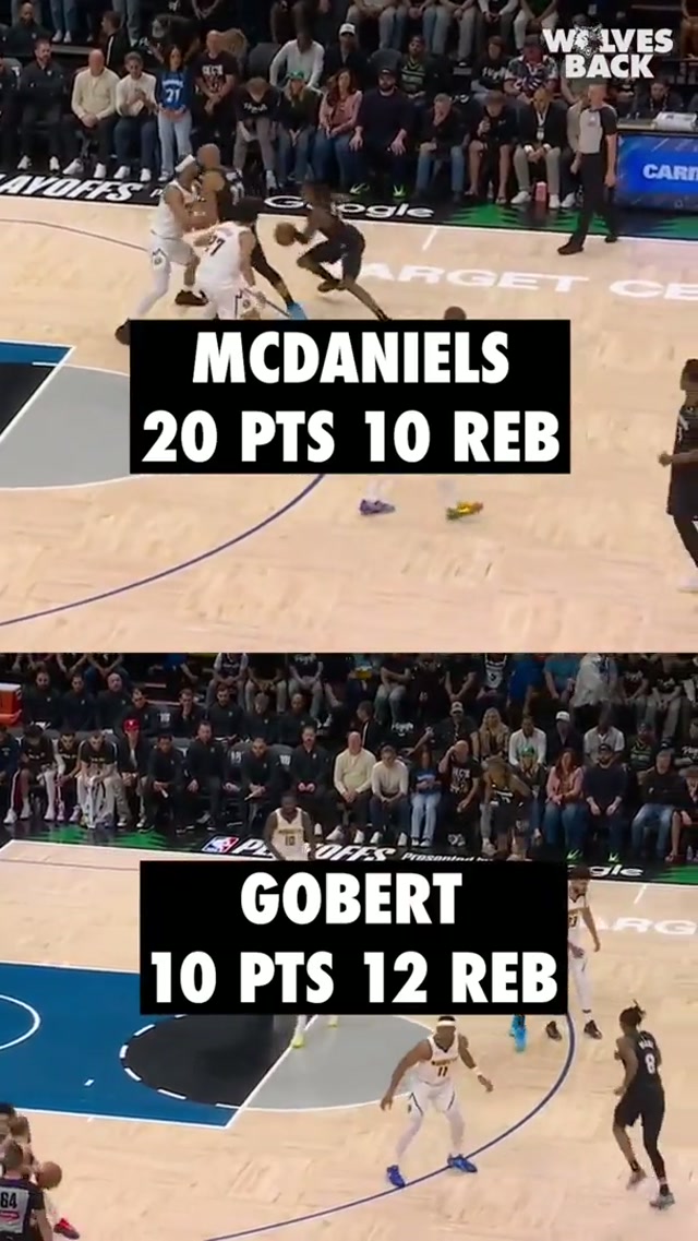 Double trouble from Slim & Ru. 🤝 #minnesota #nba #timberwolves #jadenmcdaniels #rudygobert 