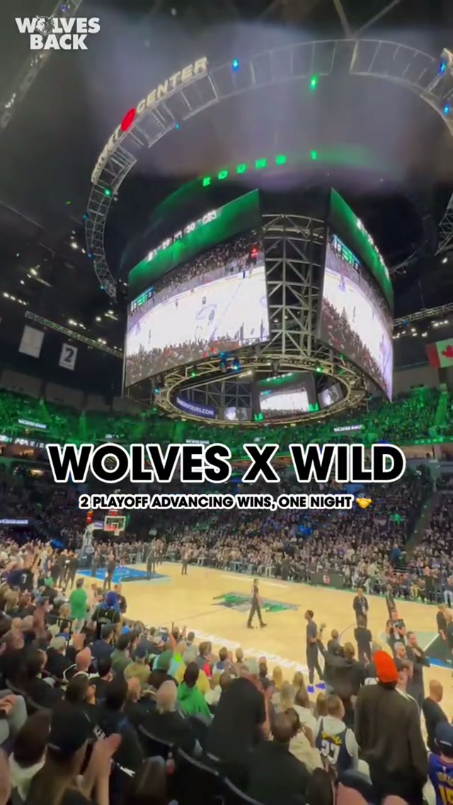 A GOOD NIGHT IN THE TWIN CITIES. 🏀🏒 #timberwolves #nba #minnesota #playoffs #win @Minnesota Wild 