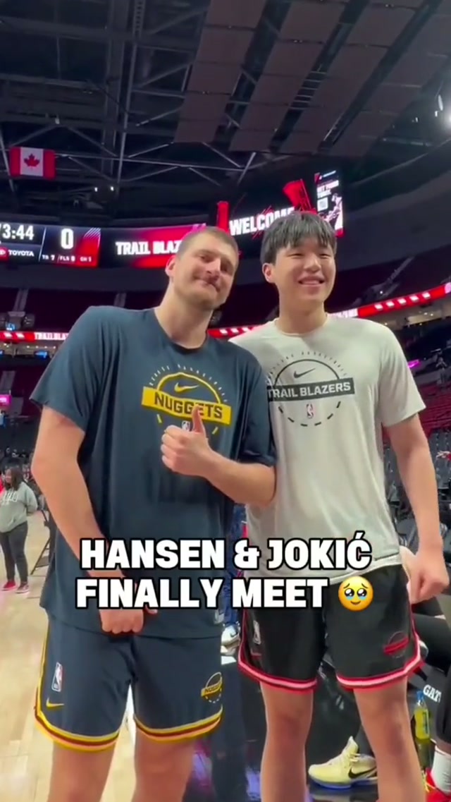 THE MOMENT WE’VE ALL BEEN WAITING FOR 🥹

#yanghansen #jokic #trailblazers #denvernuggets #nba 