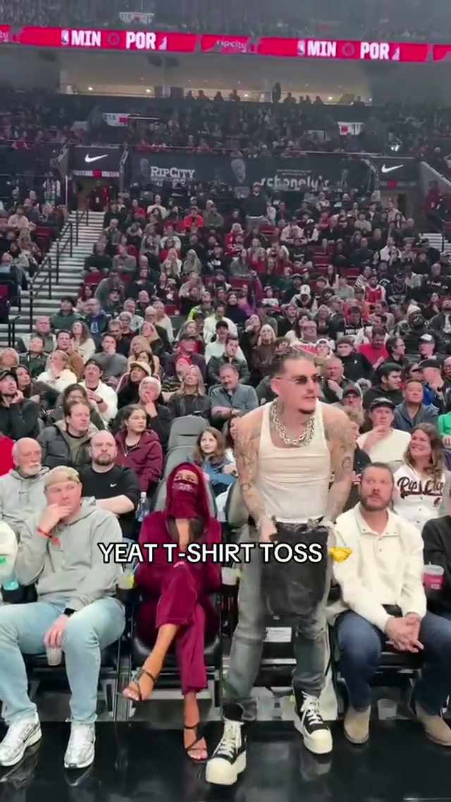 Custom tees flying, courtesy of Yeat! #yeat #yeattok #music #trailblazers #portland 