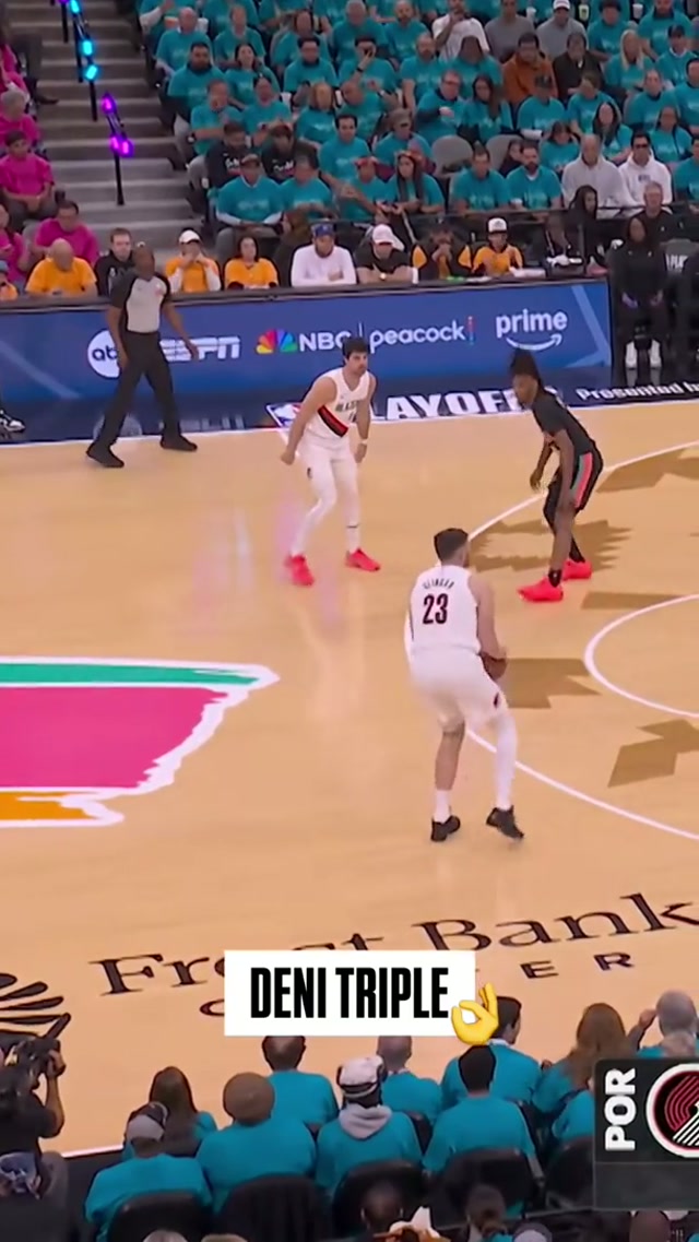 Deni starts us off from beyond the arc 🎯 #deniavdija #nba #playoffs #trailblazers #basketball 