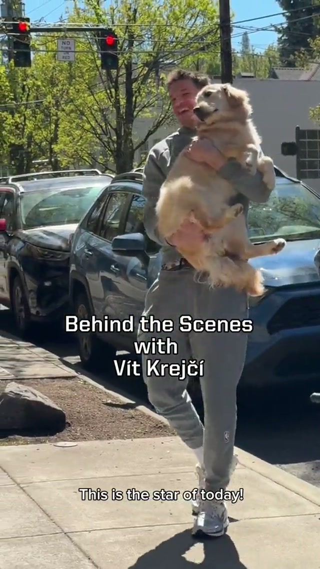 This team loves their legos! 

Go behind the scenes with Vít Krejčí as he goes Deep in his bag 😎 #trailblazers #NBA #dog #goldenretriever #fun 