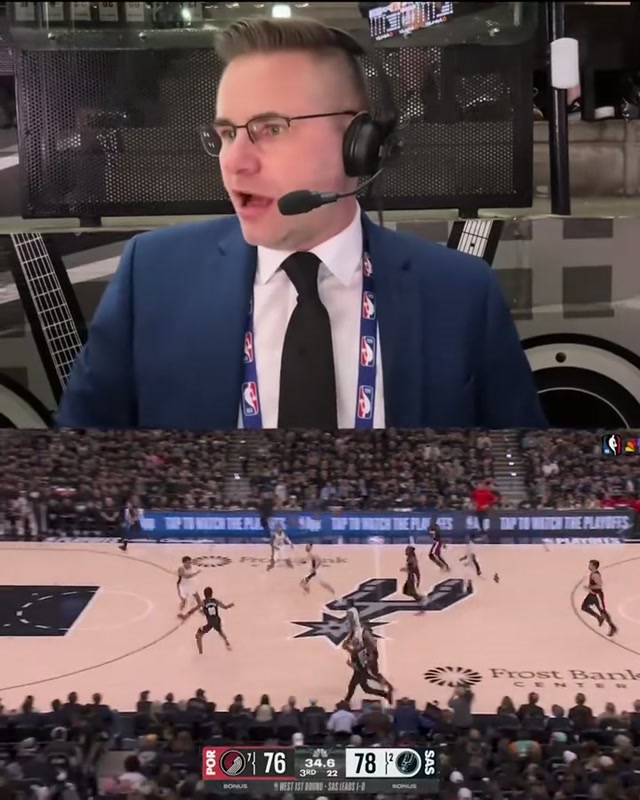 BTS of Radio Play-by-Play announcer calling our Game 2 win against the Spurs 🔥 #nba #radio #bts #playoffs #basketball 