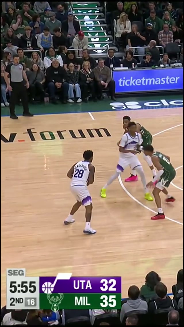 steal on giannis ✅ hit the three at the other end ✅ Brice Cold sequence #nba #jazz #bucks #highlights