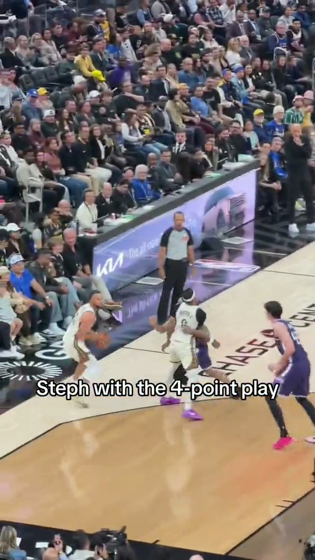 BACK-TO-BACK four-point plays? Just Steph being Steph #stephcurry #nba #basketball #warriors 