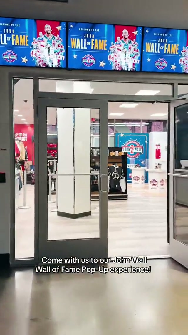 Check out our John Wall “Wall of Fame” experience at @Capital One Arena, here for a limited time 🏀 #johnwall #popup #washingtonwizards #nba #washingtondc 