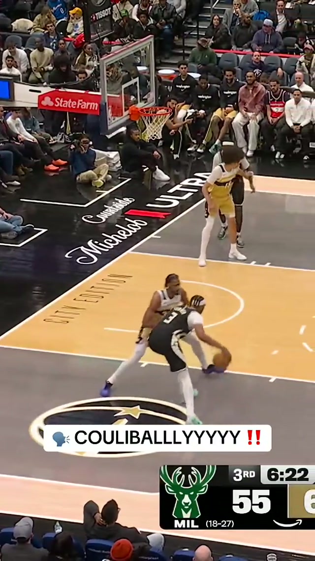 BILAL WITH THE DUNK 😤 #bilalcoulibaly #washingtonwizards #highlights #nba #milwaukeebucks 