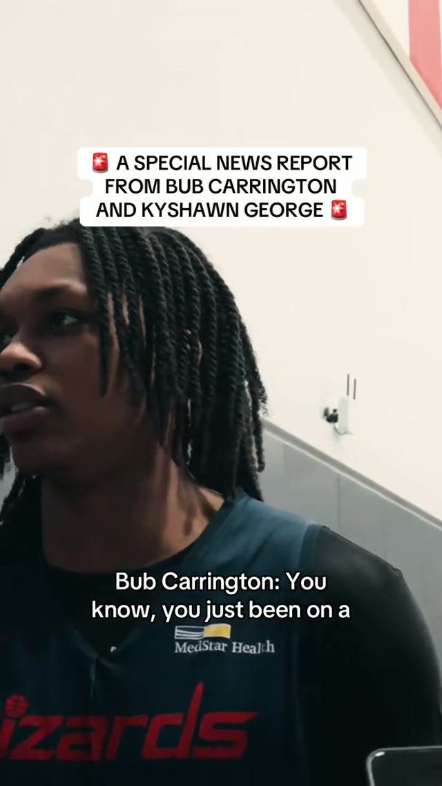 This just in from Bub Carrington and  Kyshawn George 🎤 #nba #sportstiktok #interview #washingtonwizards #news 