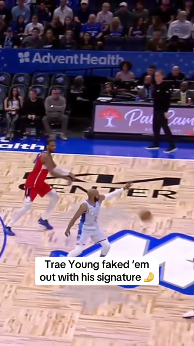 Trae really got ‘em with this one 👀#washingtonwizards #orlandomagic #traeyoung #highlights 
