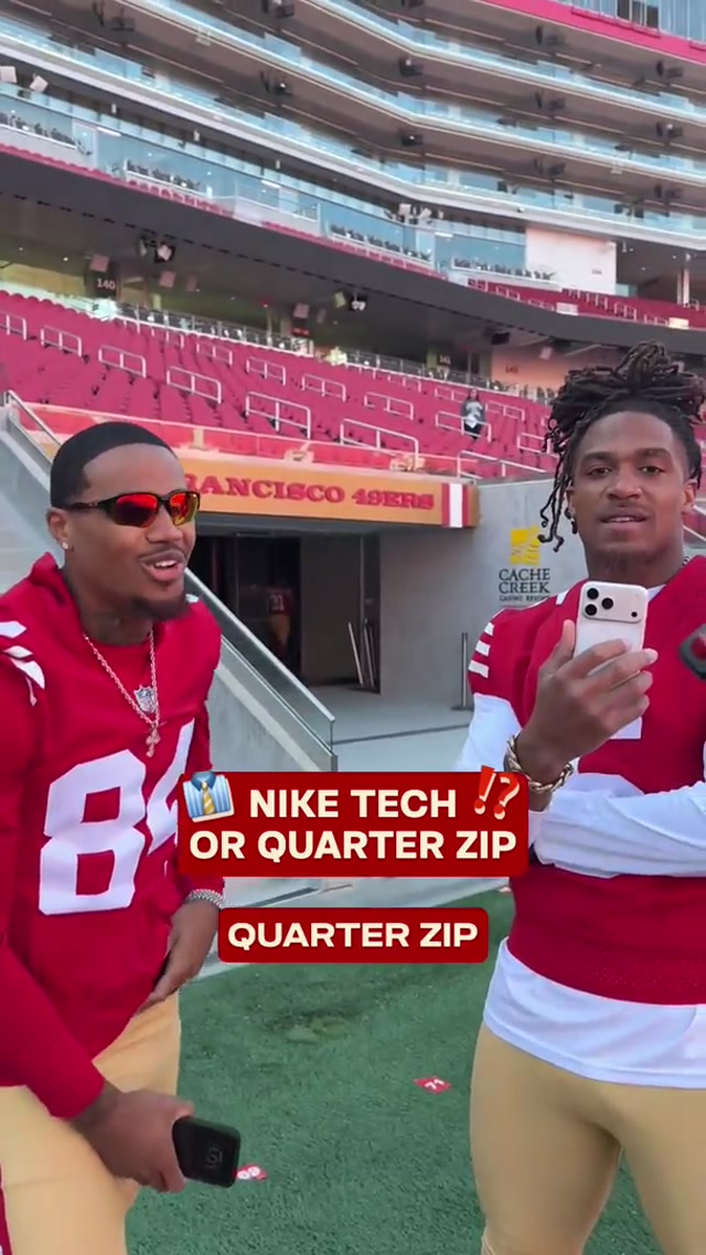 Trendsetters not trend followers 🤷 #nfl #49ers #quarterzip #nike #outfit 
